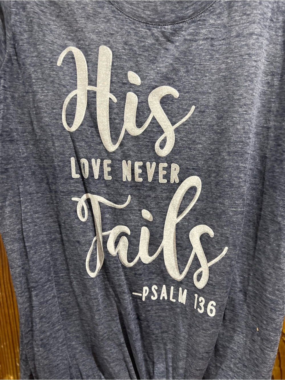Joei & I Blue 'His Love Never Fails' Short-Sleeve Graphic Tee - Picture 3 of 7